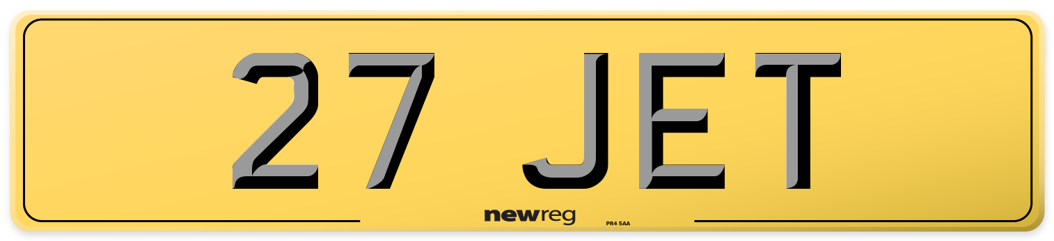 27 JET Rear Number Plate