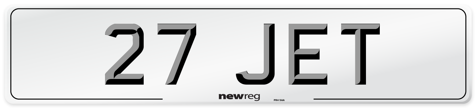 27 JET Front Number Plate