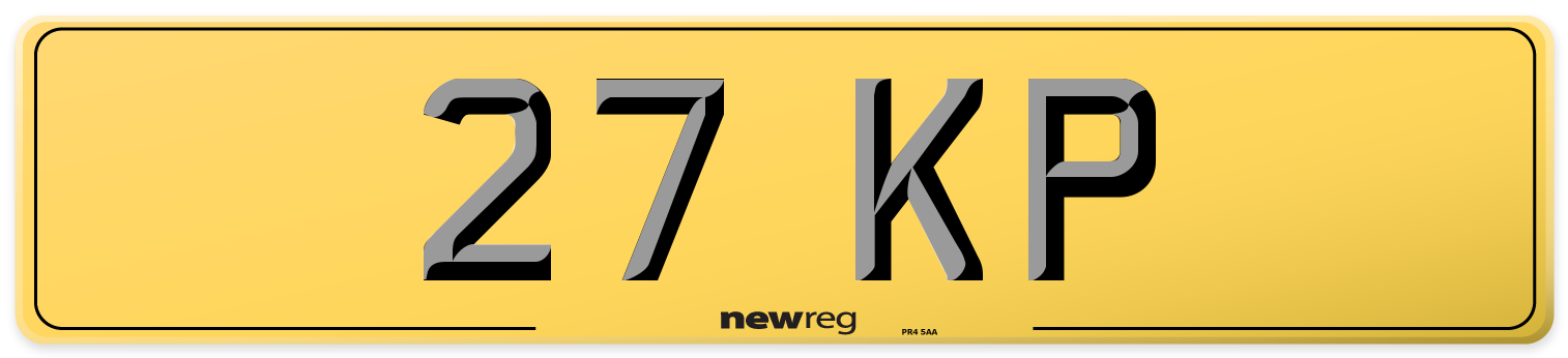 27 KP Rear Number Plate