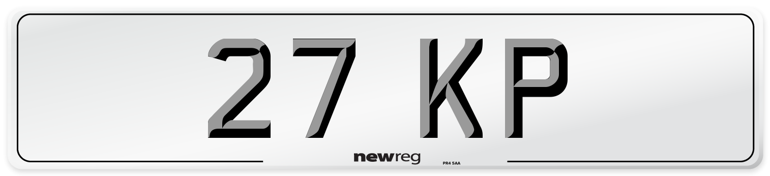 27 KP Front Number Plate