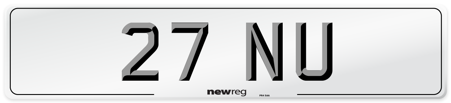 27 NU Front Number Plate