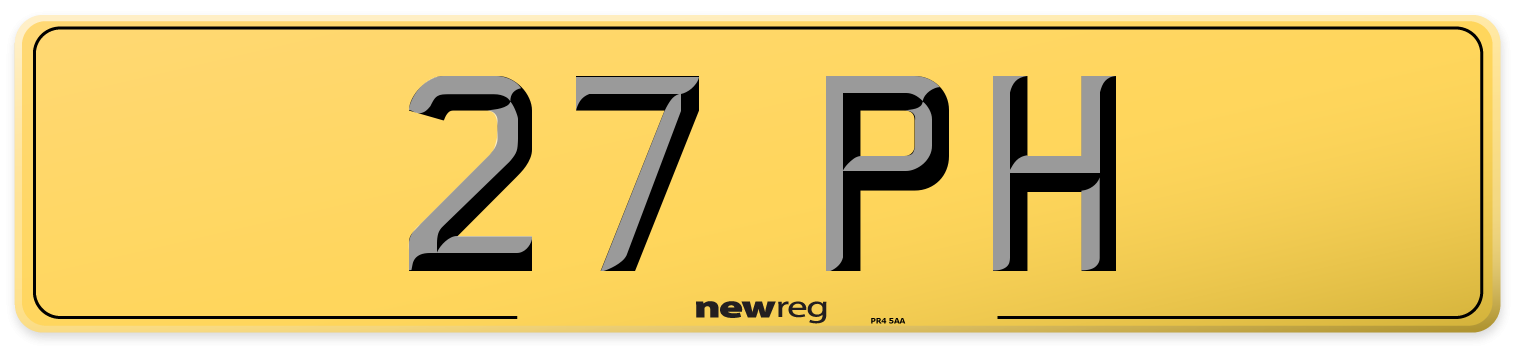 27 PH Rear Number Plate