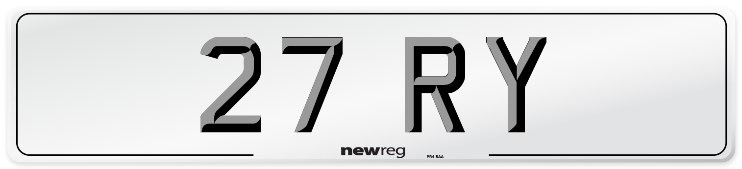 27 RY Front Number Plate