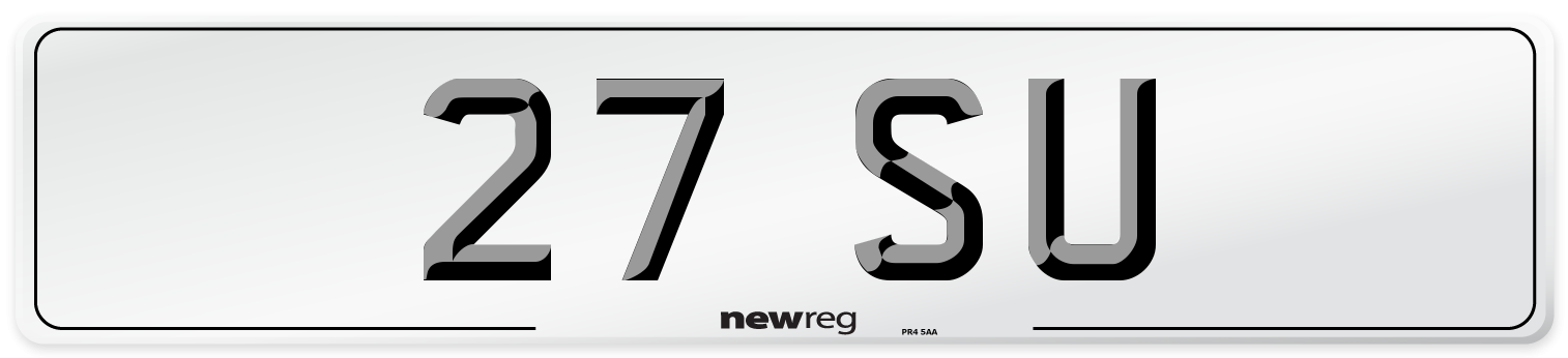 27 SU Front Number Plate