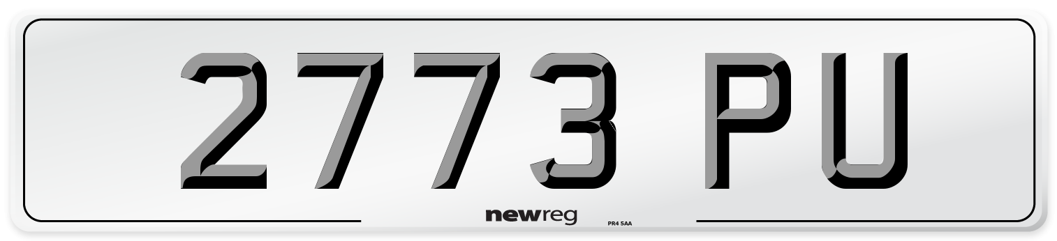 2773 PU Front Number Plate