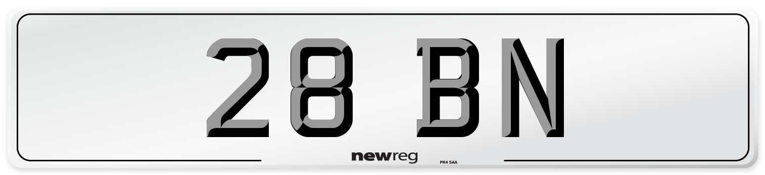 28 BN Front Number Plate