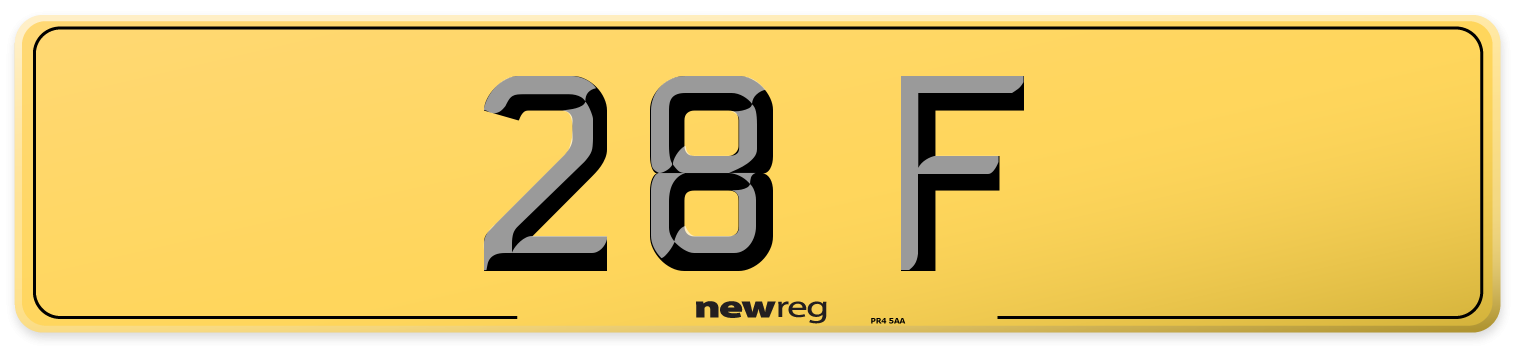 28 F Rear Number Plate