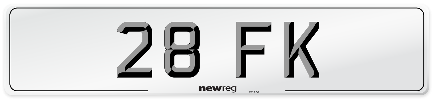28 FK Front Number Plate