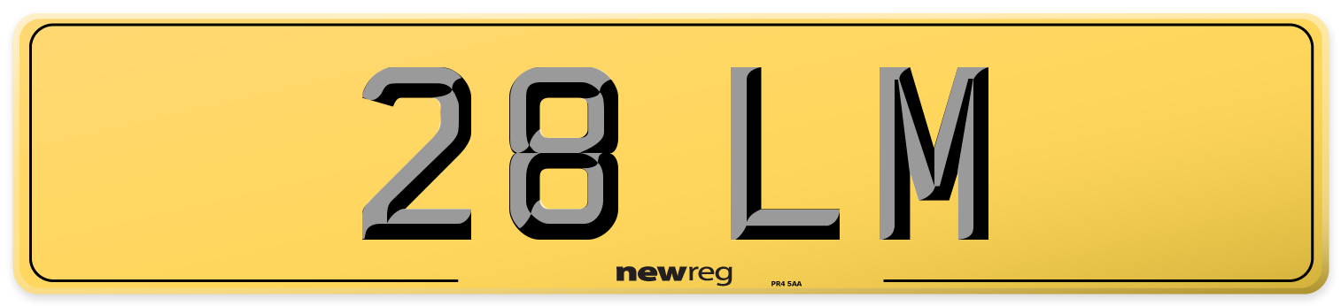 28 LM Rear Number Plate