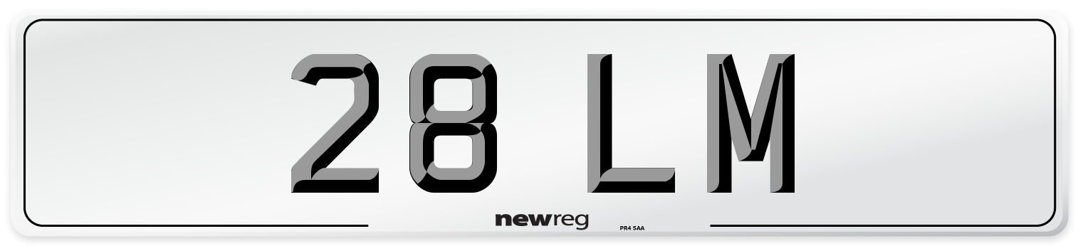28 LM Front Number Plate