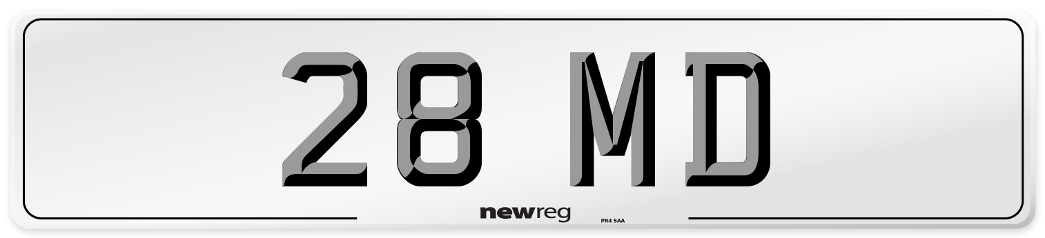 28 MD Front Number Plate