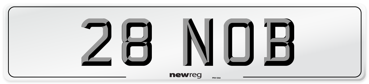 28 NOB Front Number Plate