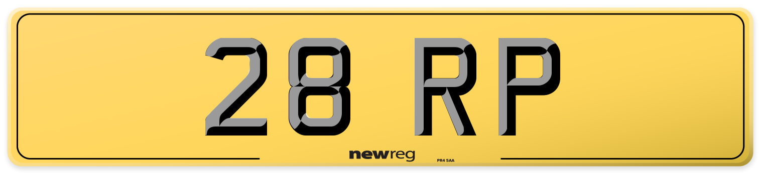 28 RP Rear Number Plate