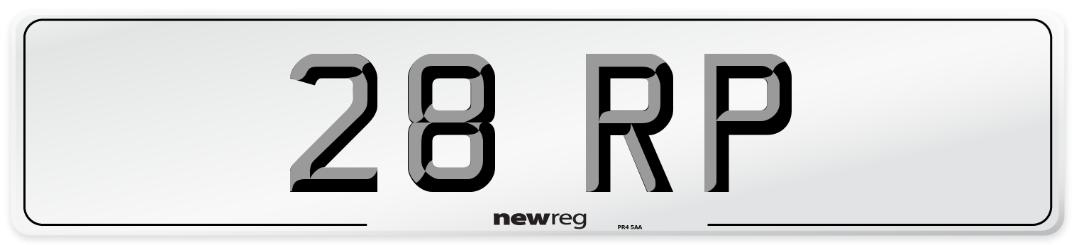 28 RP Front Number Plate