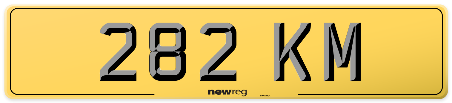 282 KM Rear Number Plate