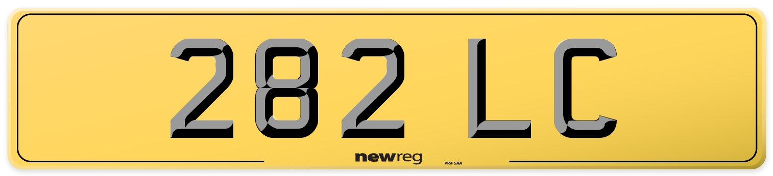 282 LC Rear Number Plate
