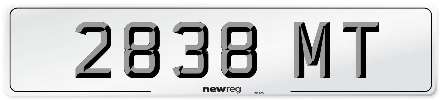 2838 MT Front Number Plate
