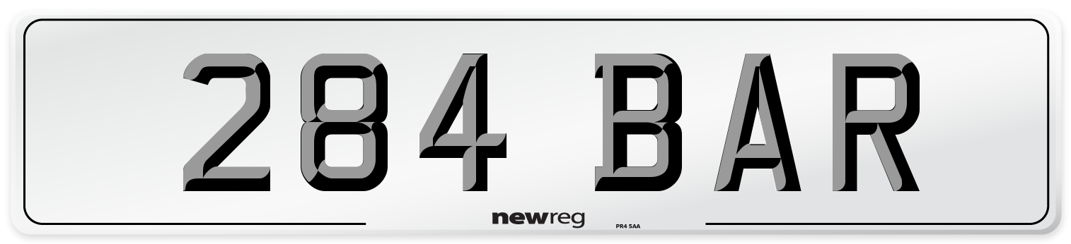 284 BAR Front Number Plate
