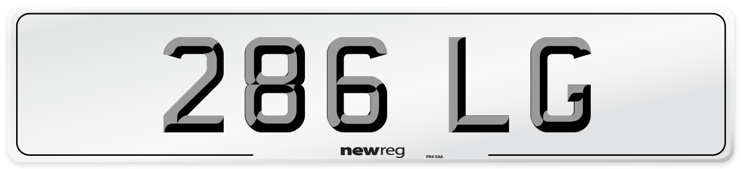 286 LG Front Number Plate