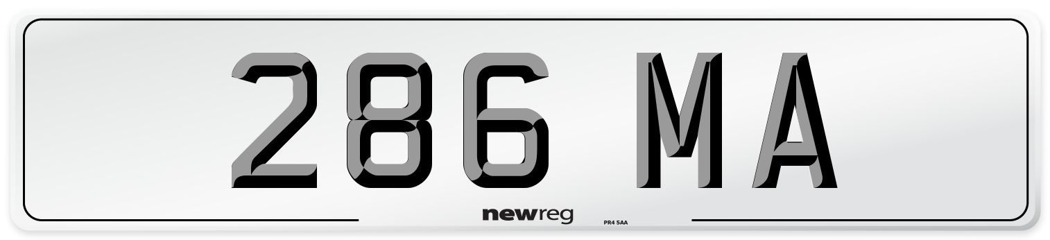 286 MA Front Number Plate