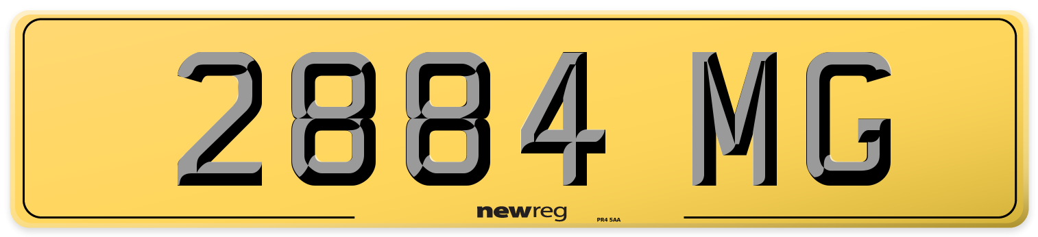 2884 MG Rear Number Plate