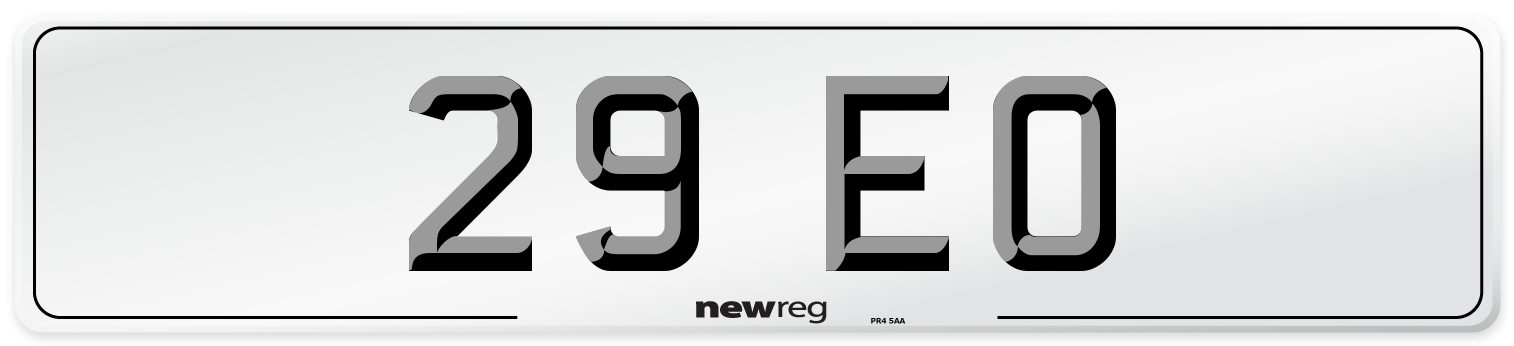 29 EO Front Number Plate