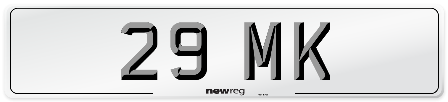 29 MK Front Number Plate