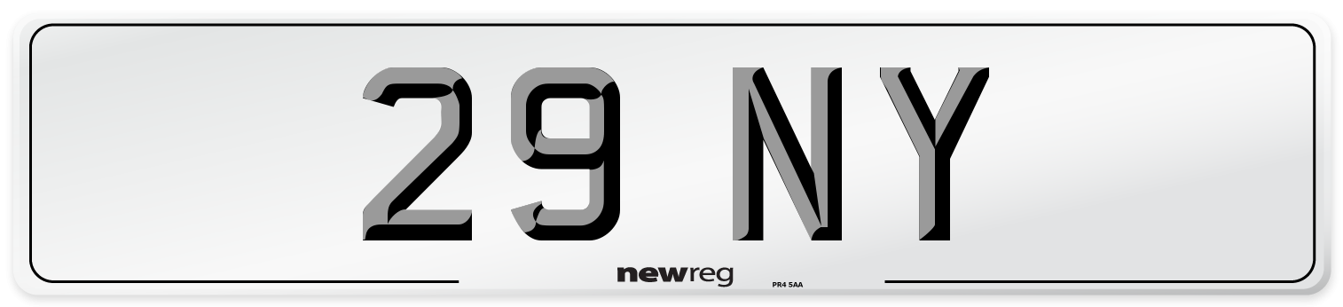 29 NY Front Number Plate