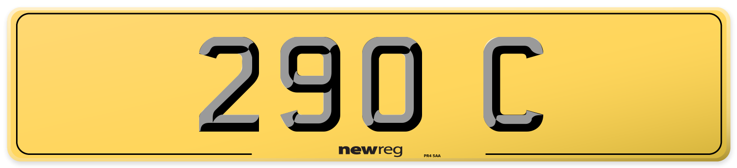 290 C Rear Number Plate
