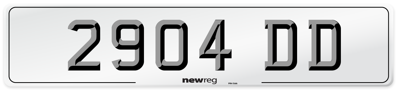2904 DD Front Number Plate