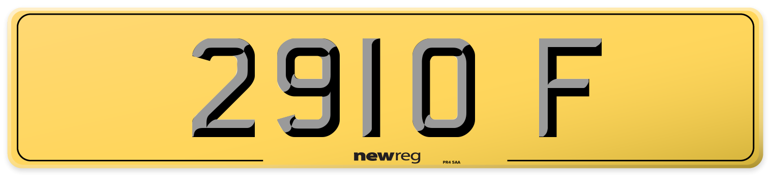 2910 F Rear Number Plate