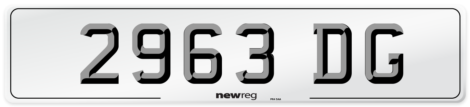2963 DG Front Number Plate