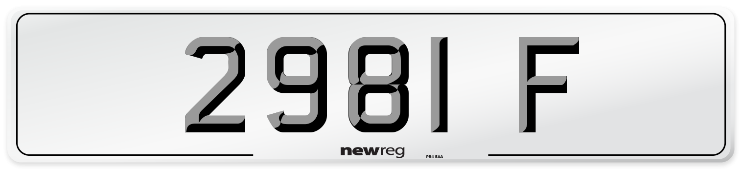 2981 F Front Number Plate