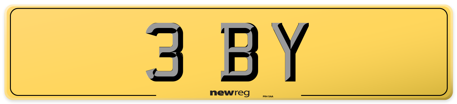 3 BY Rear Number Plate