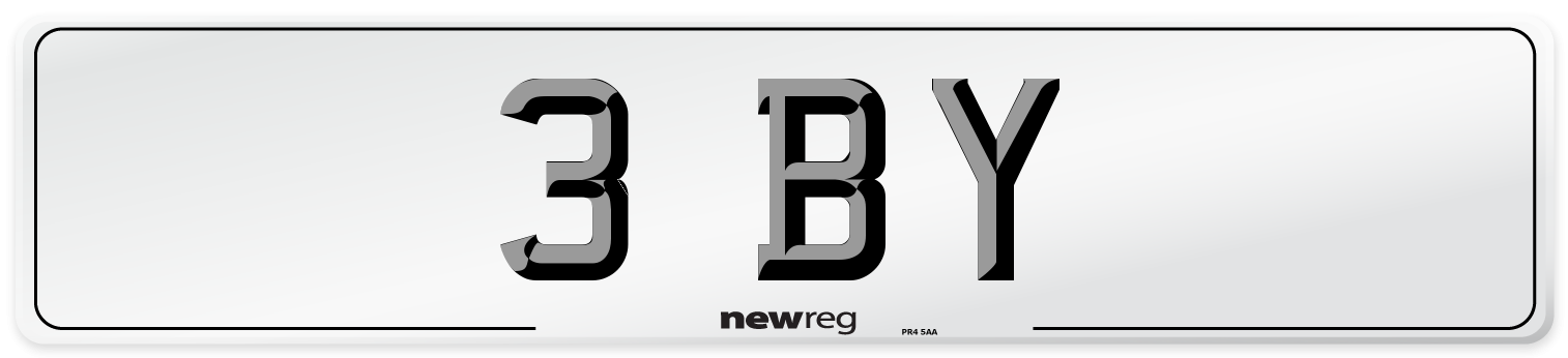3 BY Front Number Plate