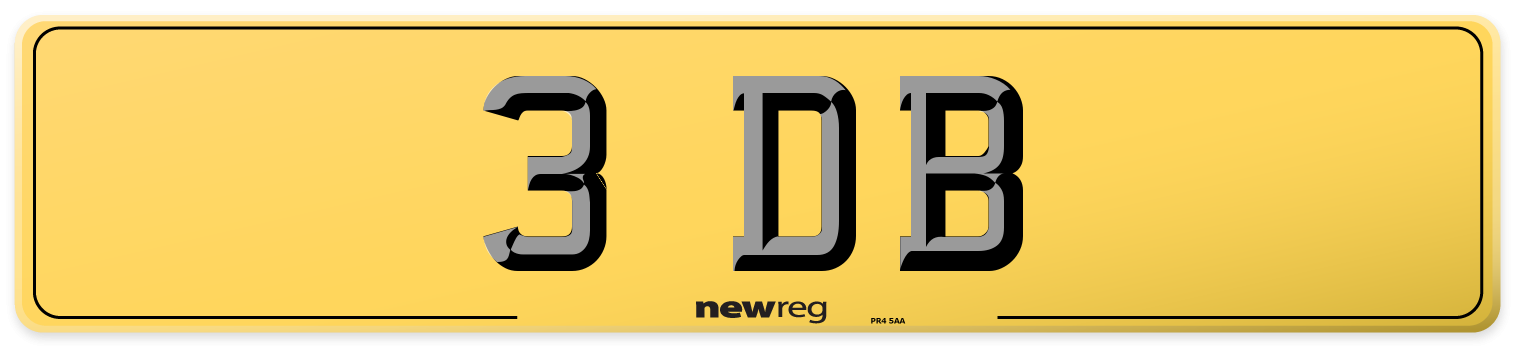 3 DB Rear Number Plate