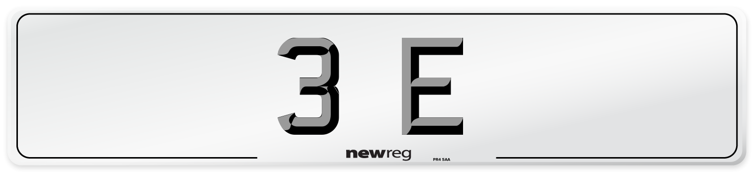 3 E Front Number Plate