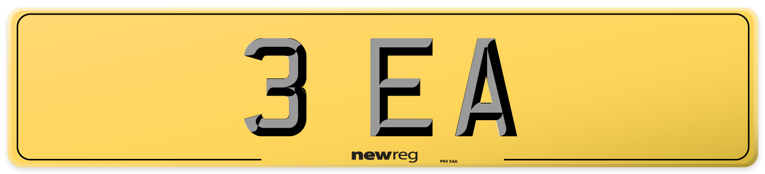 3 EA Rear Number Plate