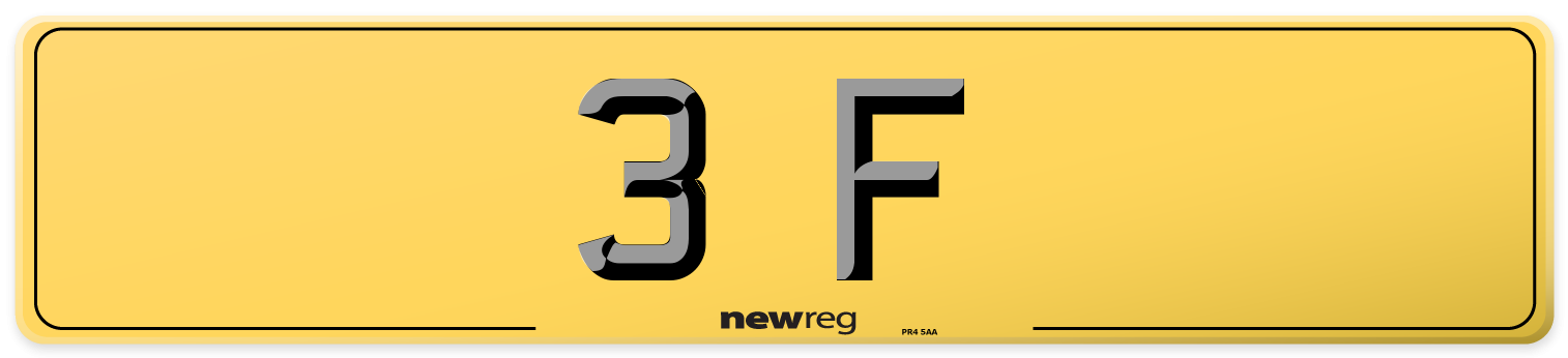 3 F Rear Number Plate