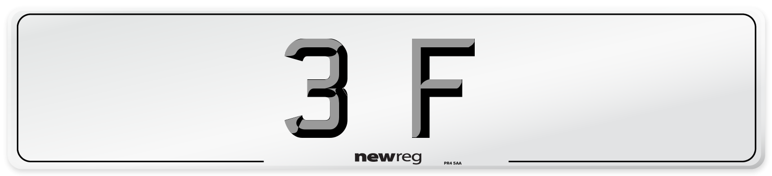 3 F Front Number Plate
