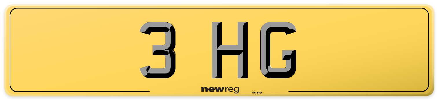 3 HG Rear Number Plate