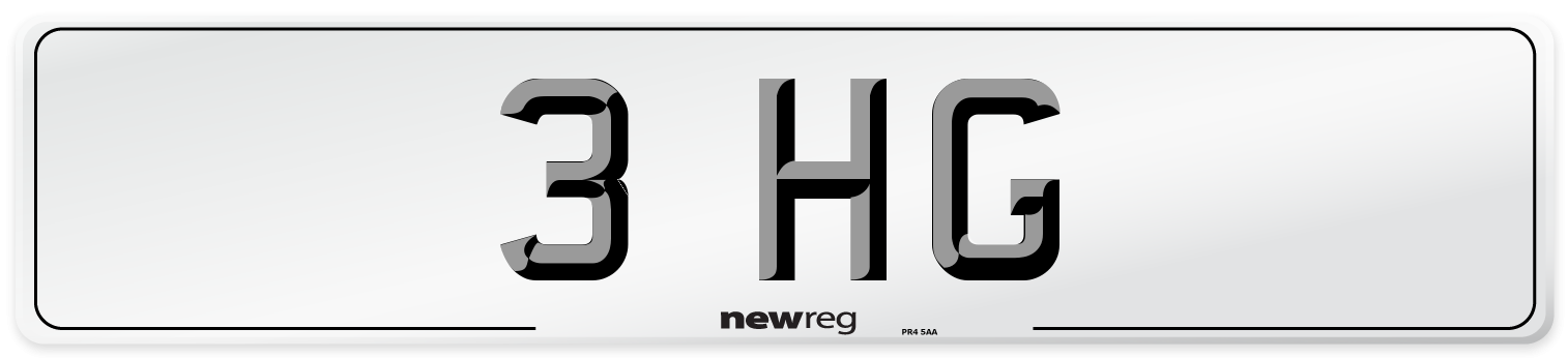 3 HG Front Number Plate