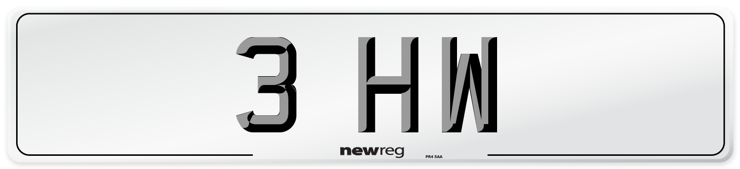 3 HW Front Number Plate