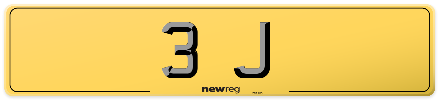 3 J Rear Number Plate