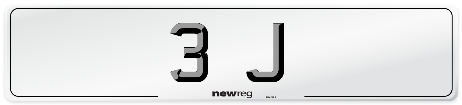 3 J Front Number Plate