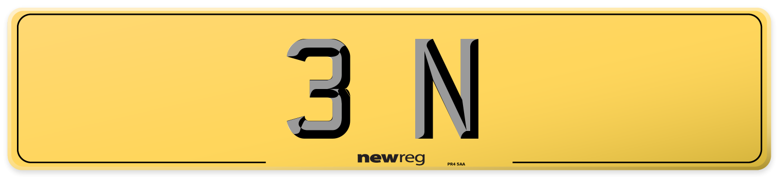 3 N Rear Number Plate