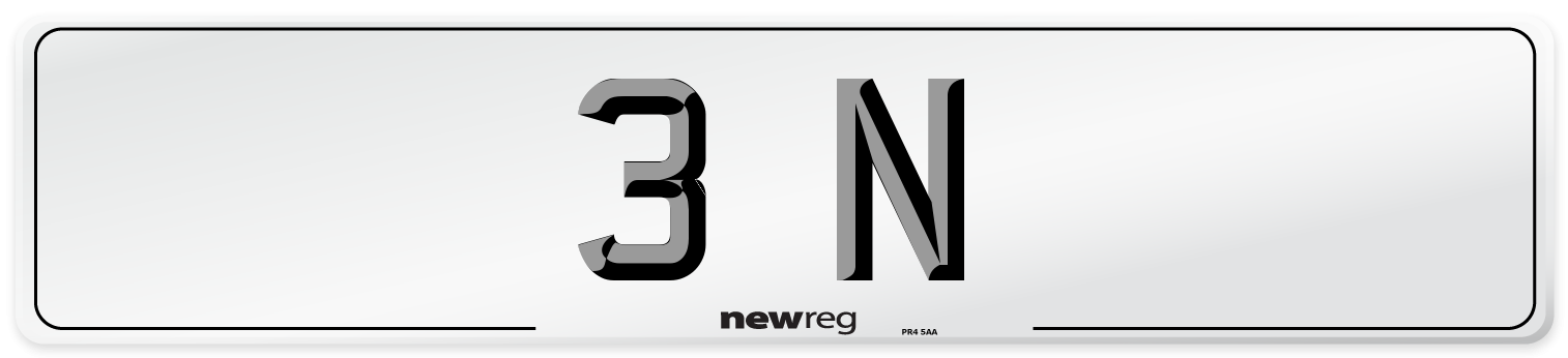 3 N Front Number Plate