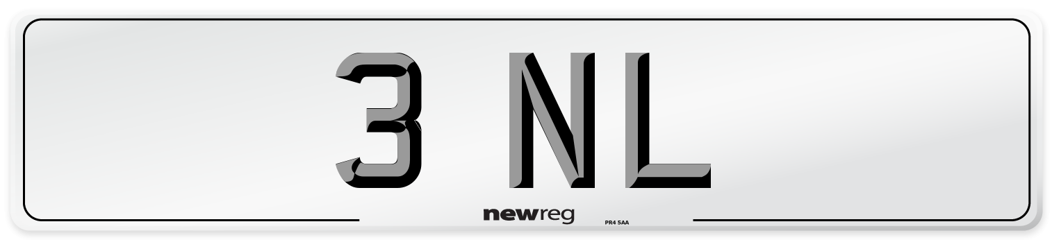 3 NL Front Number Plate