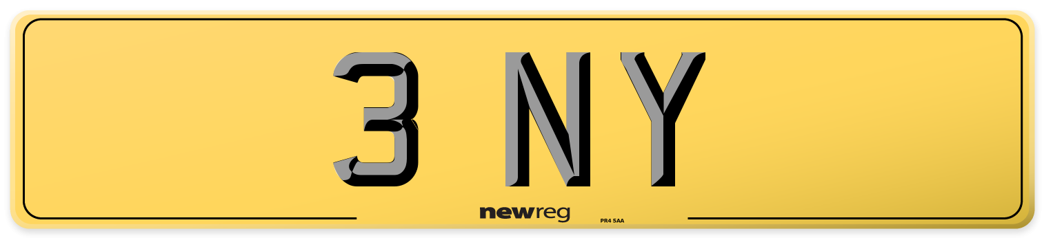 3 NY Rear Number Plate