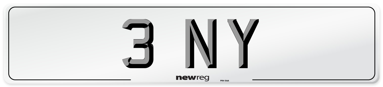 3 NY Front Number Plate